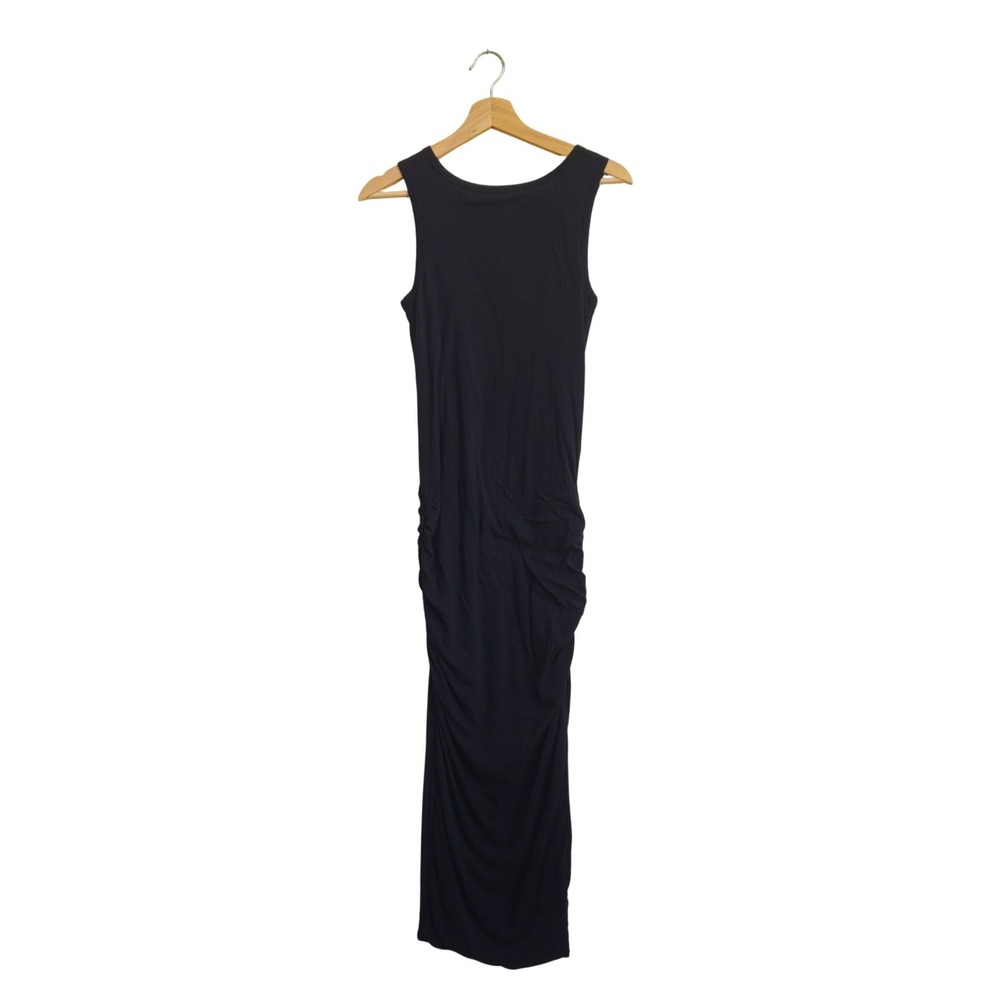 James Perse Standard Ruched Tank Midi Dress Sz 1 Small Stretch LBD Bodycon Date
